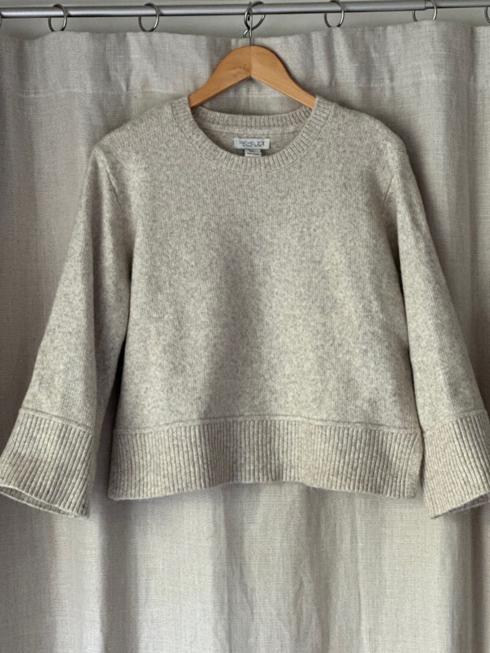 Rachel Zoe Boxy Fall Sweater In a Beautiful Heather Nutral Cream/Tan